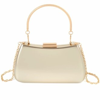 Elegant gold handbag with chain strap